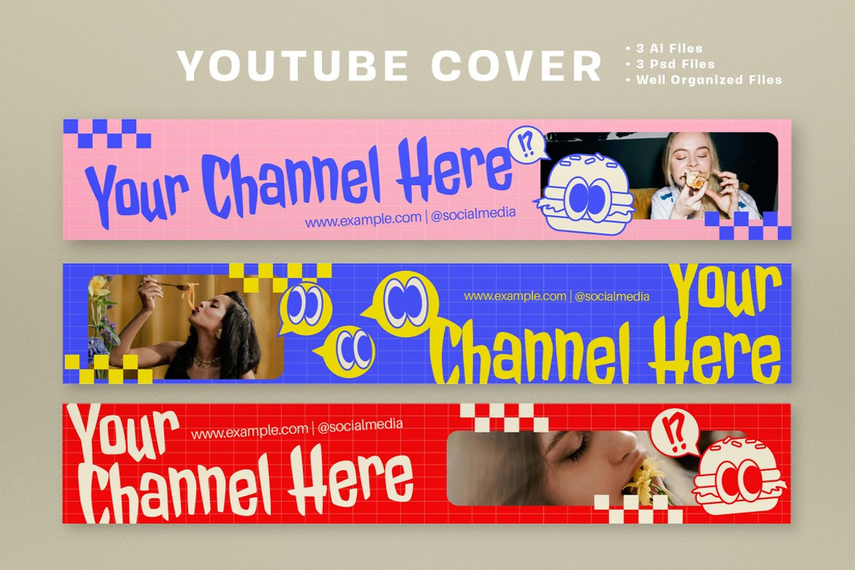Red Retro Food Vlogger YouTube Cover, a Social Media Template by graphicook (Photo 2 of 3)