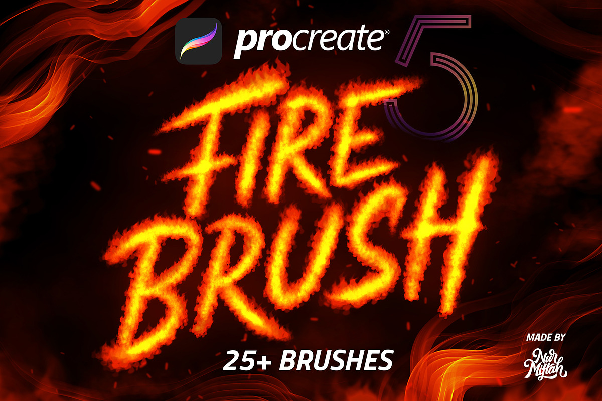 Procreate Fire Brush, a Brush Add-On by Nurmiftah (Photo 1 of 10)