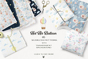 Hot Air Balloon clipart & patterns., a Graphic by NinaBrai (Thumbnail 5 of 7)