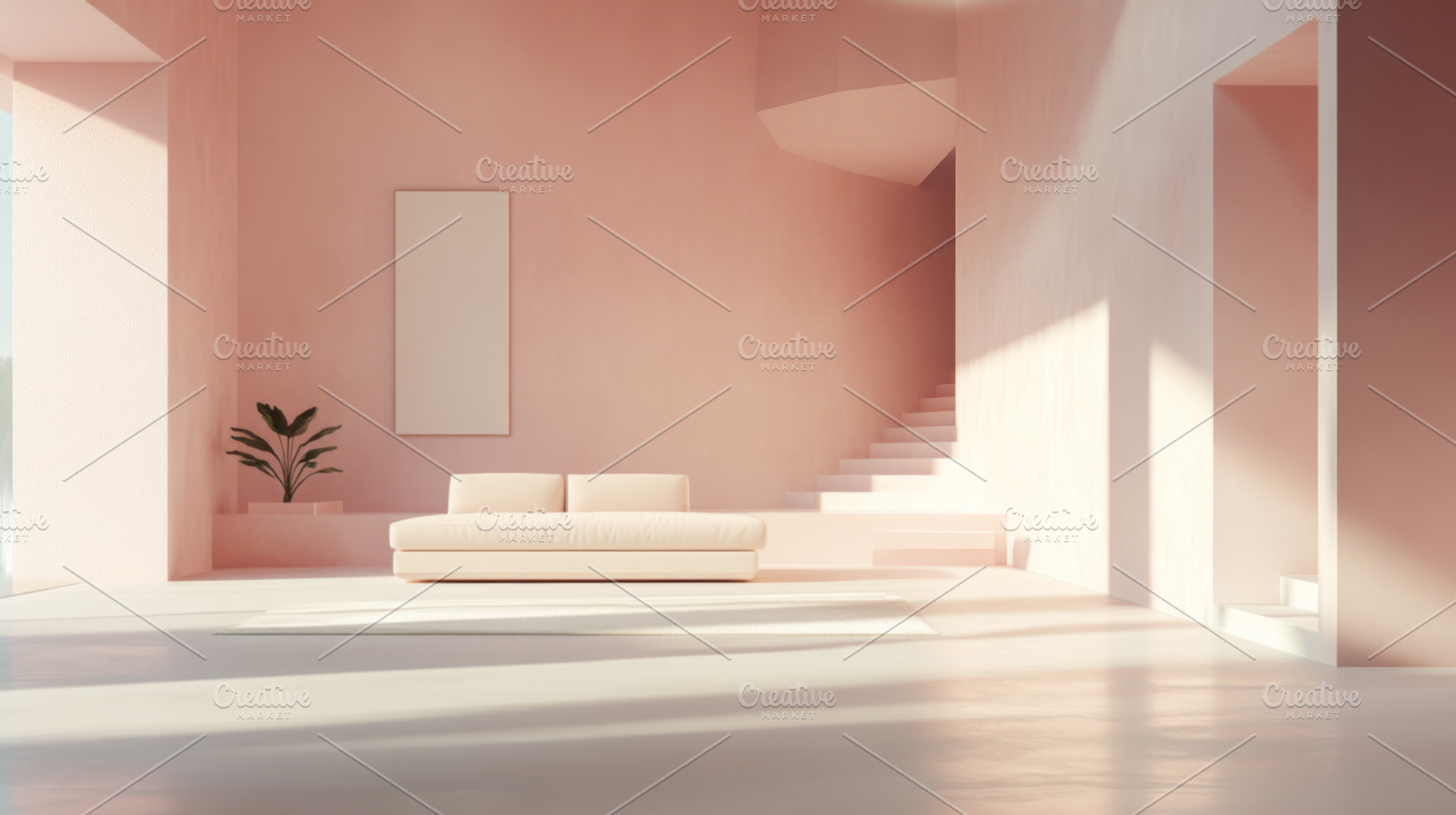 Modern Minimalist Living Room with Natural Lighting, an Abstract Photo by Natalia Klenova's Shop
