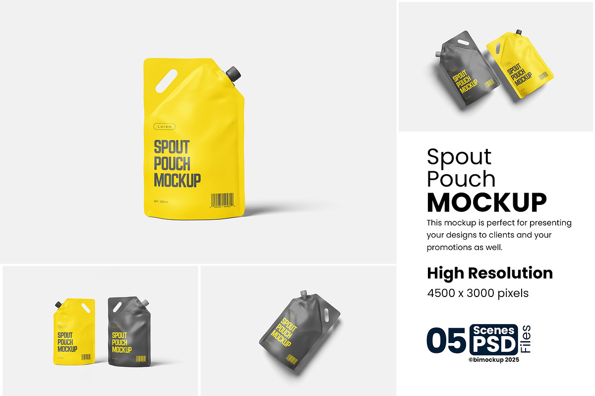 Spout Pouch Mockup, a Packaging Mockup by bimockup