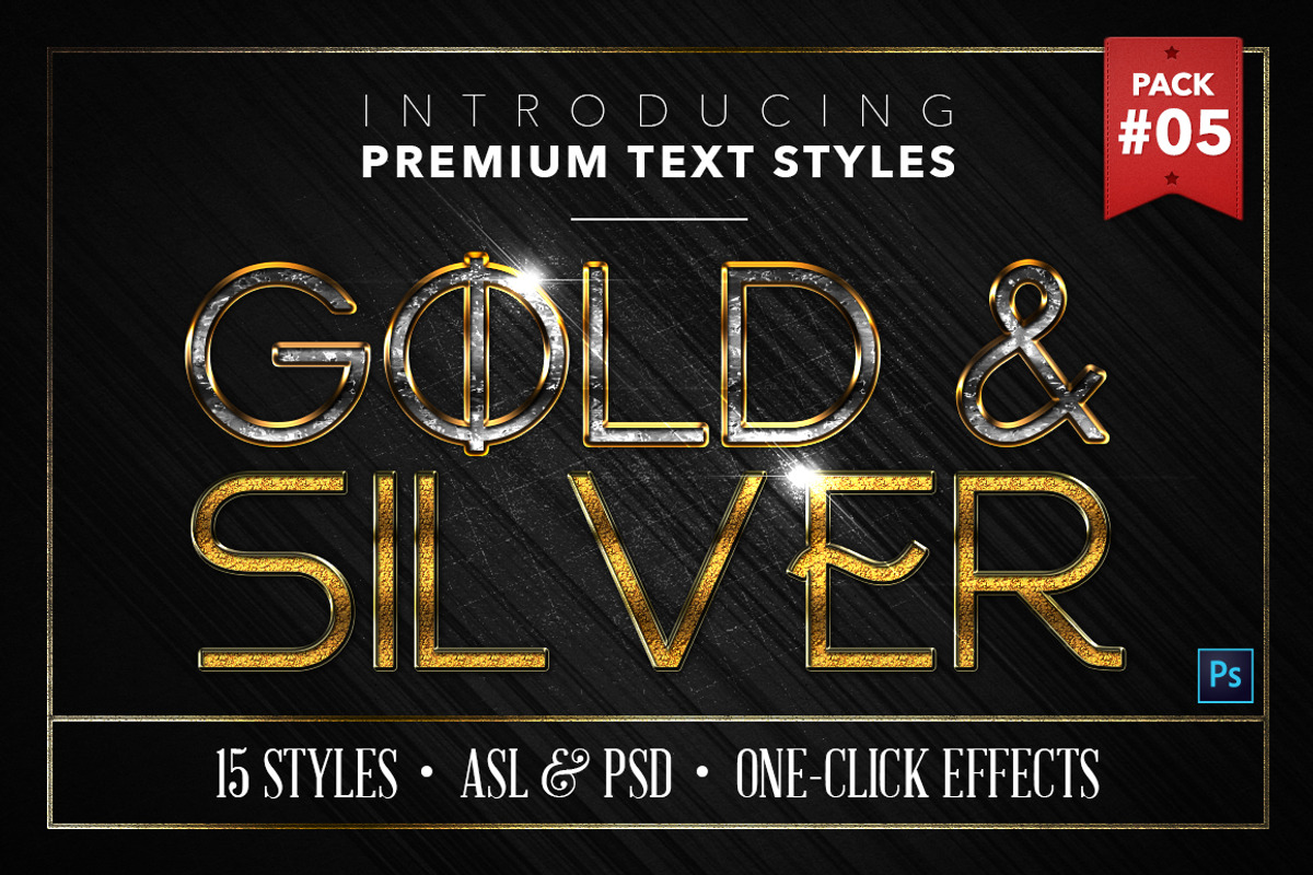 BUNDLE: Gold & Silver Text Styles preview 6