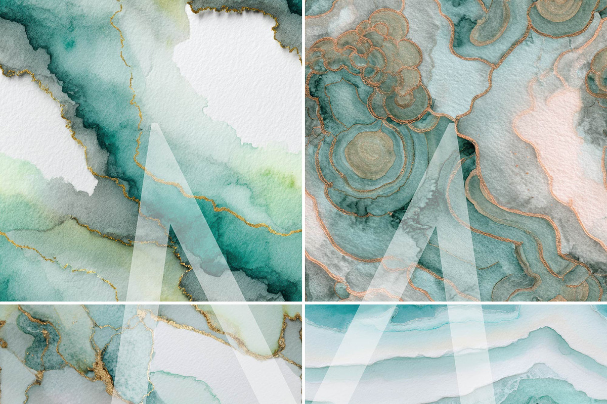 Teal Crystal Seamless Digital Papers, a Texture Graphic by Maishop (Photo 3 of 14)