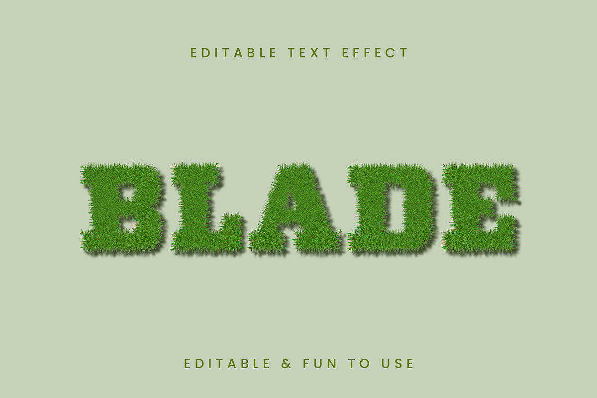 Grass Blade 3D Nature Text Effect
