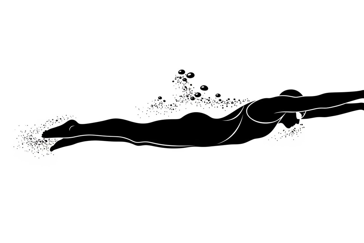 A dynamic Swimming Action Silhouette, an Illustration by Amazin_art (Photo 19 of 31)
