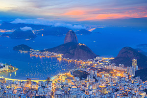 Rio De Janeiro city at twilight