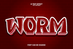 Worm Editabele Text Effects.