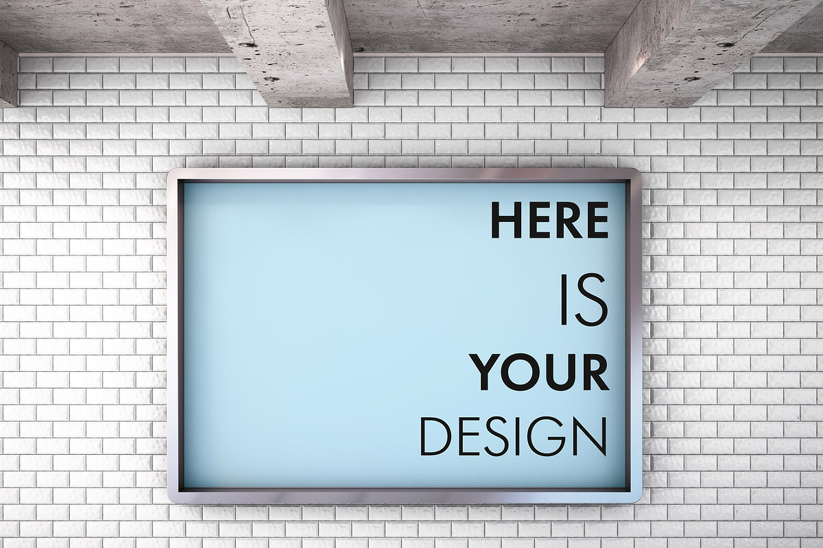 Mockup billboards in the subway, a Print Template by FilL239 (Photo 4 of 6)