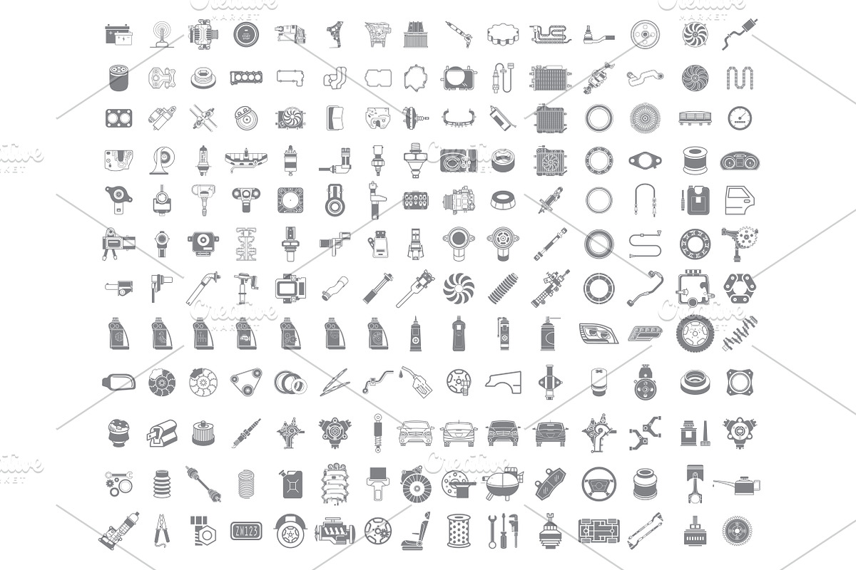 Big Garage Set. EPS - JPEG - PNG, an Outline Icon by WINS Doodle shop (Photo 4 of 4)