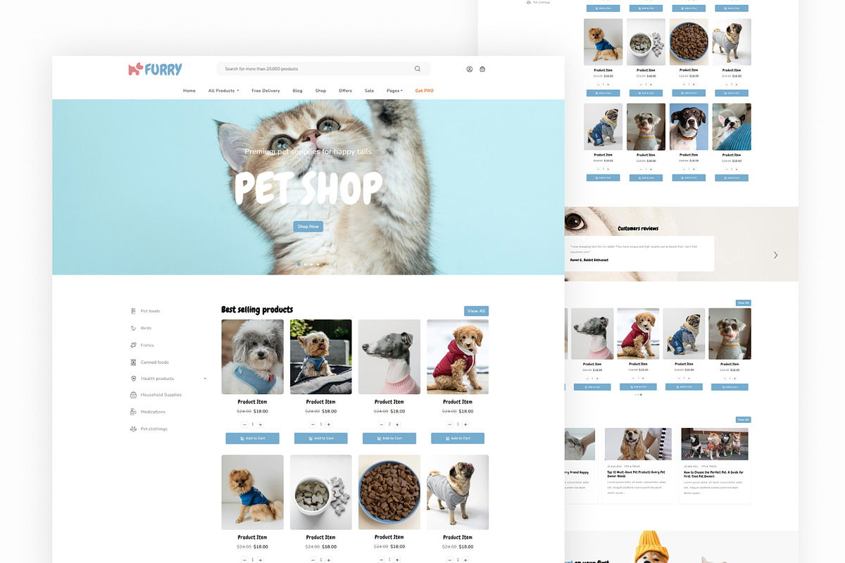 Furry – Pet Store Bootstrap HTML Web, a HTML Template by TemplatesJungle (Photo 3 of 9)