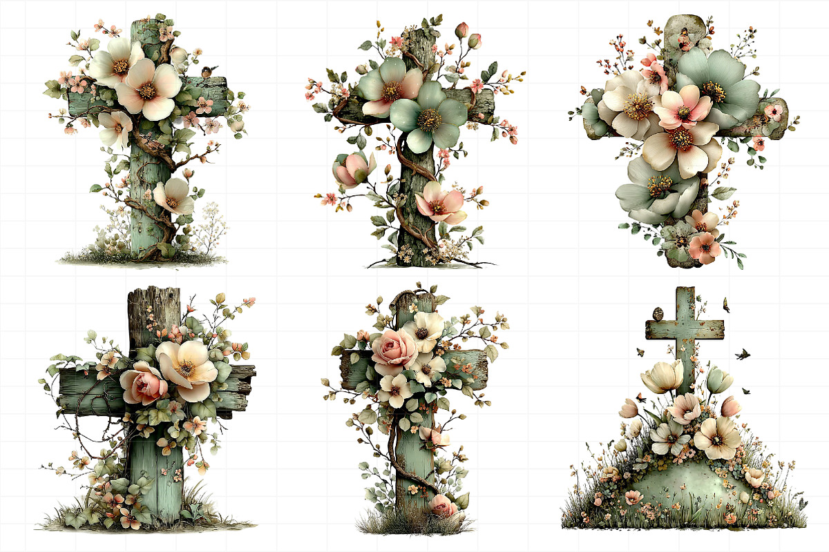 Easter Floral Cross Clipart, an Illustration by Daily.Designs (Photo 4 of 8)
