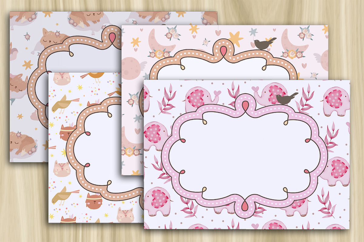 5 Baby Gift Envelopes, a Print Template by Kseniya-Omega (Photo 3 of 5)
