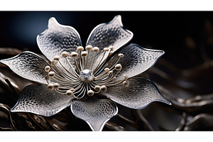 petals silver flower ai generated, a Nature Photo by pikepicture