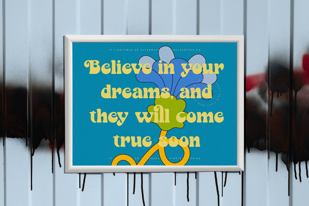 Mystic Smiles Groovy Display Font, a Serif Font by timelesstype.co (Photo 6 of 20)