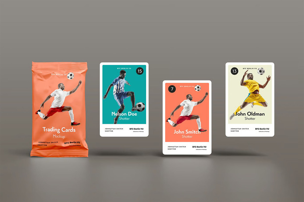 Trading Cards Mock-up, an Advertising Mockup by zippypixelstudio (Photo 7 of 14)