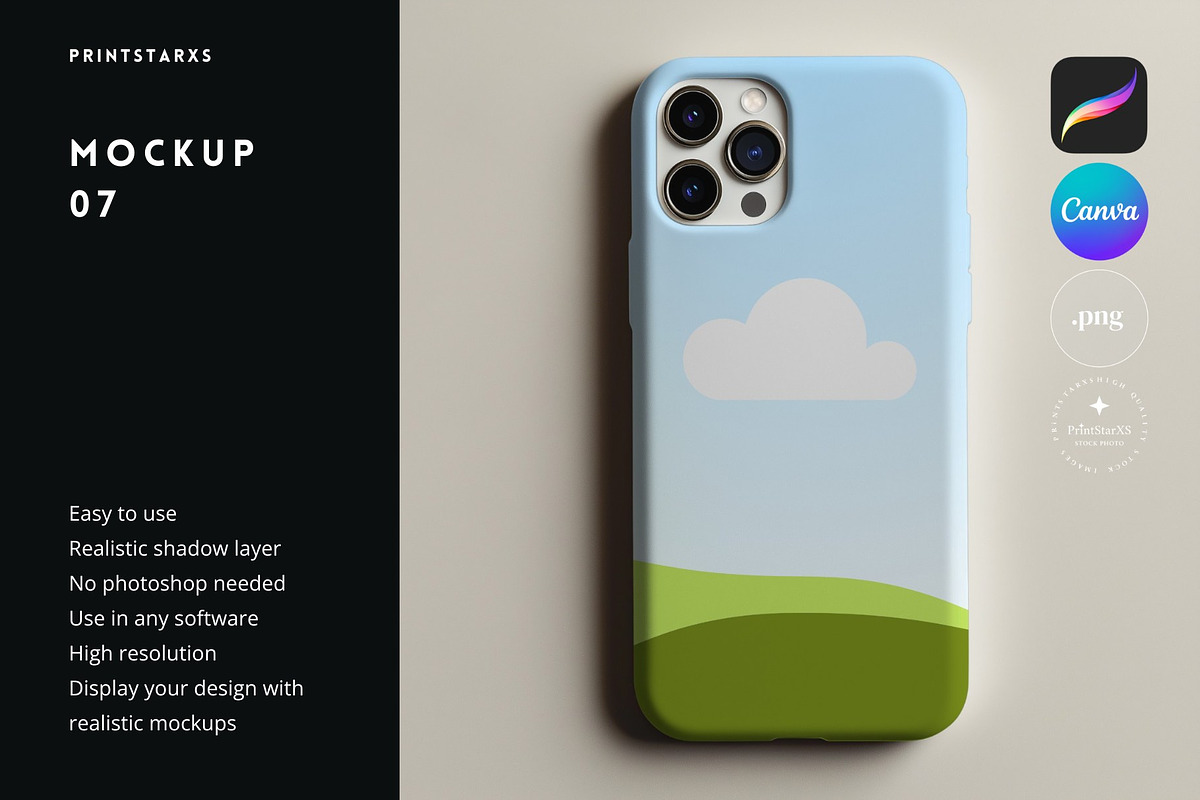 Phone Case Canva Mockup PNG Bundle, an iPhone Mockup by PrintStarXS (Photo 8 of 11)