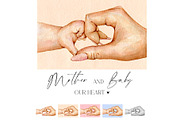2025 Mother & Baby Heart Hands, a Person Illustration by EkaterinaViArt (Thumbnail 1 of 5)