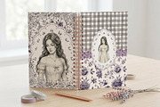 Vintage Portrait Notebook Covers PNG, a Decorative Illustration by Pink_bloom (Thumbnail 5 of 13)
