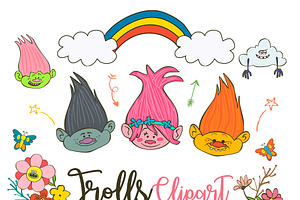 Trolls Clipart Poppy PNG elements