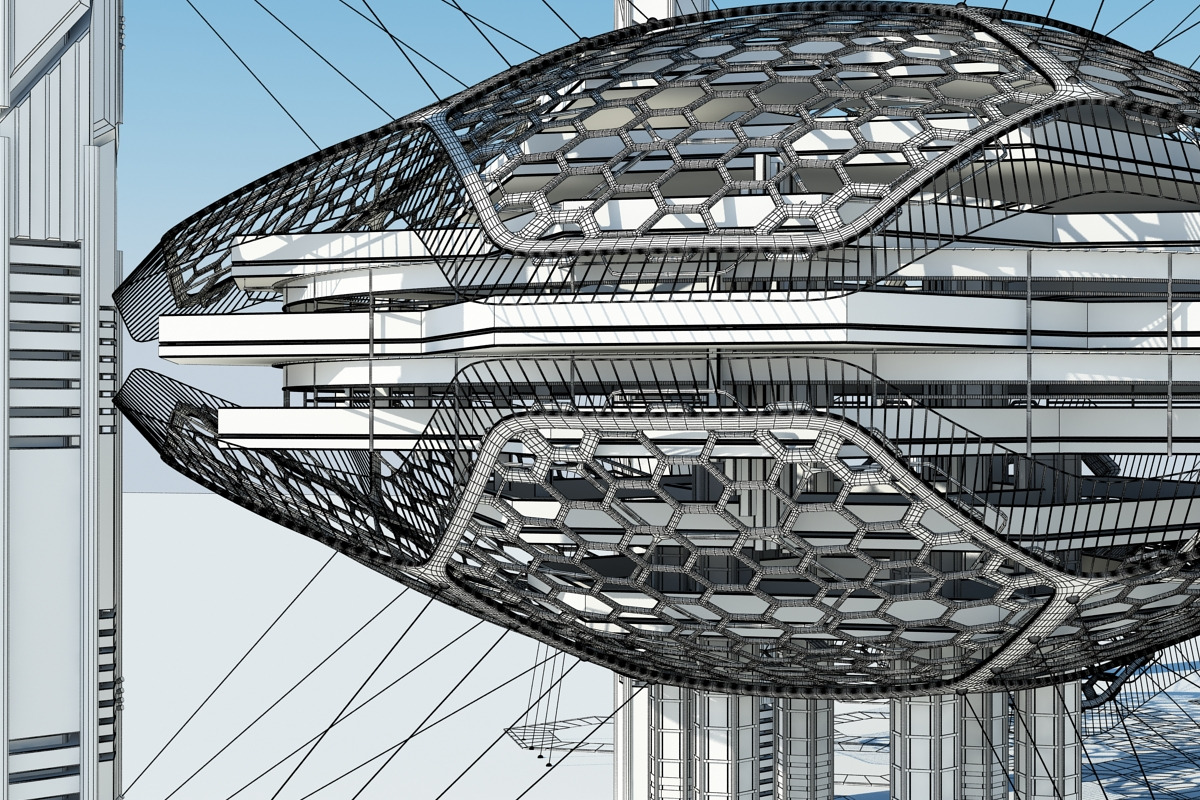 Futuristic Skyscraper HD 16, an Architecture 3D Model by Giimann (Photo 8 of 16)