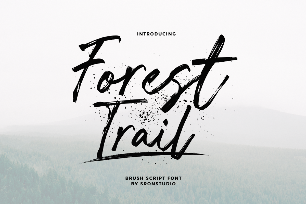 Forest Trail - Brush Script, a Script Font by Sronstudio (Photo 1 of 10)
