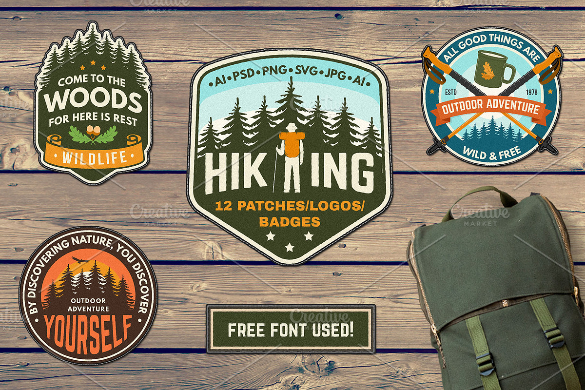 Hiking Patch Inspirational Quotes, a Branding & Logo Template by sivVector (Photo 1 of 3)