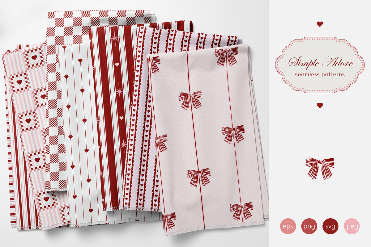 Simple Adore - Seamless Patterns, a Pattern Graphic by InaCorart (Photo 1 of 9)