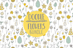 Doodle flowers bundle