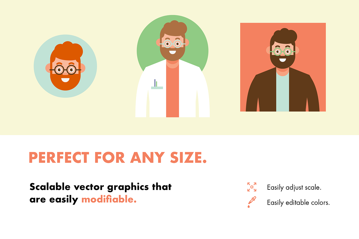 20 Vector Avatars, a Person Illustration by Hello Mister Frank (Photo 2 of 5)