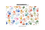 Messy DIY HandPrints Kids pattern, a Pattern Graphic by Milatoo (Thumbnail 2 of 4)