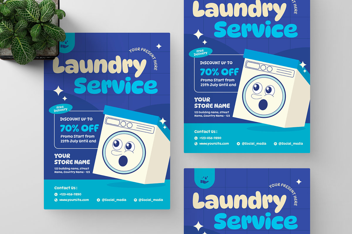 Laundry Service Flyer, a Flyer Template by Annora Studio (Photo 6 of 6)