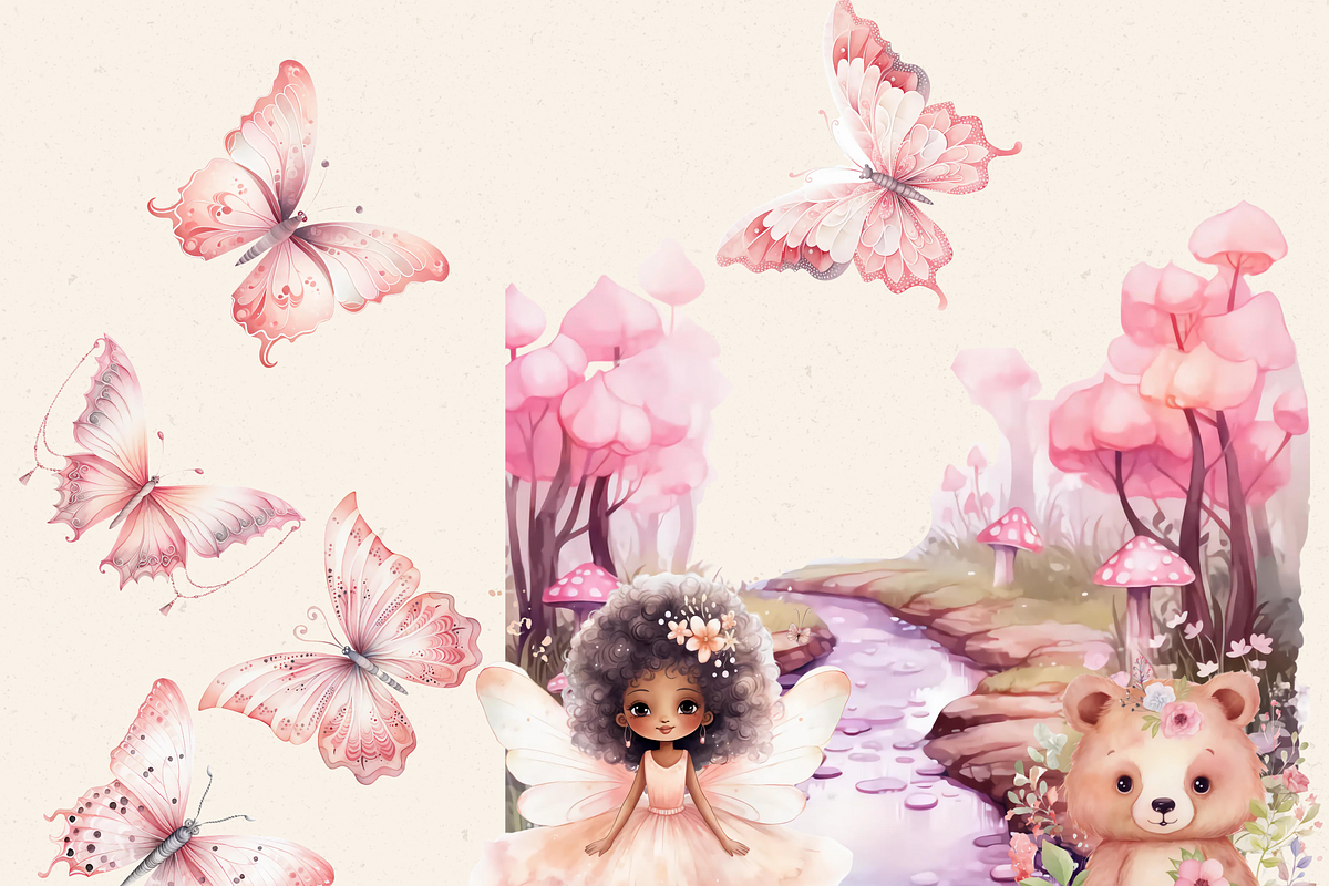PINK ENCHANTED FOREST CLIPART PACK, a Person Illustration by Daring Digies (Photo 2 of 9)