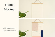 Poster Mockup with Wood Hanger, a Print Template by LOPEstudio (Thumbnail 1 of 5)