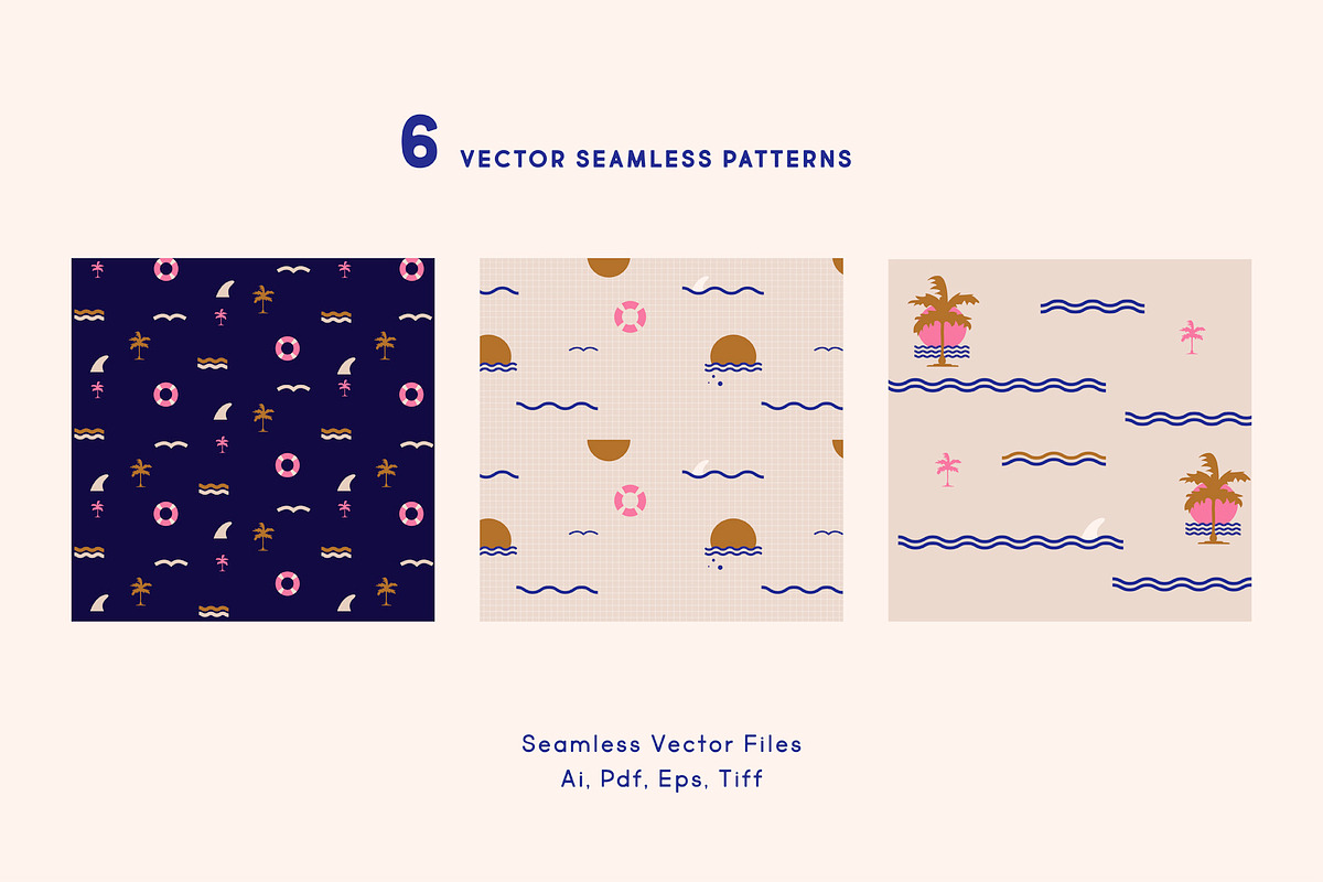 Summer Vector Seamless Patterns, a Pattern Graphic by All This Concept (Photo 2 of 12)