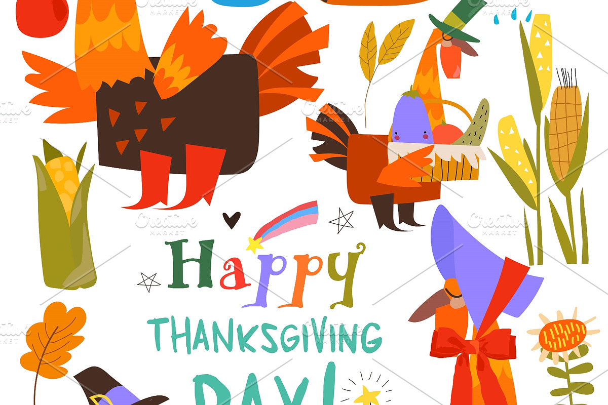 Cute Thanksgiving Set Composed of, an Animal Illustration by Maria Starus (Photo 2 of 3)