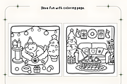 Xmas Corner Coloring Pages, a Seasonal Illustration by Coco Bloom (Thumbnail 4 of 5)