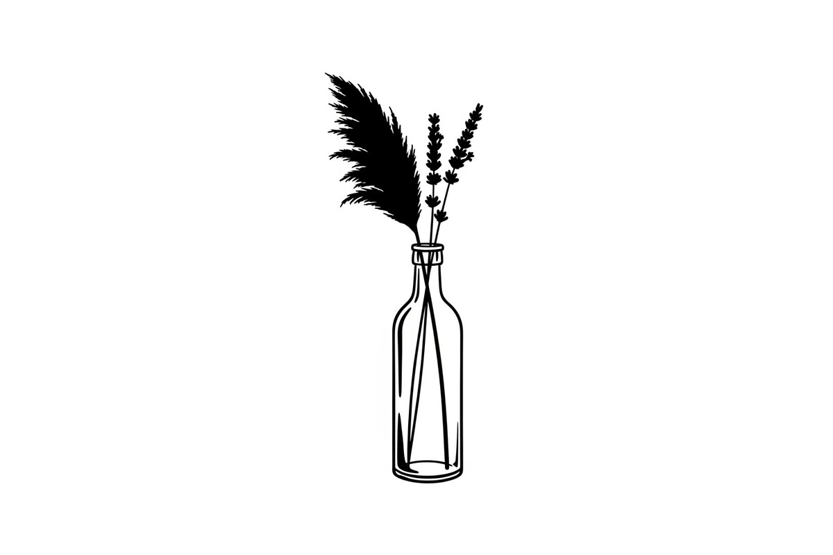 Pampas Grass Bottle Vase Bundle, an Illustration by Gaye Art (Photo 22 of 31)