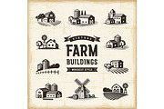 Vintage Farm Buildings Set, a Texture Illustration by Retro Graphics (Thumbnail 2 of 2)