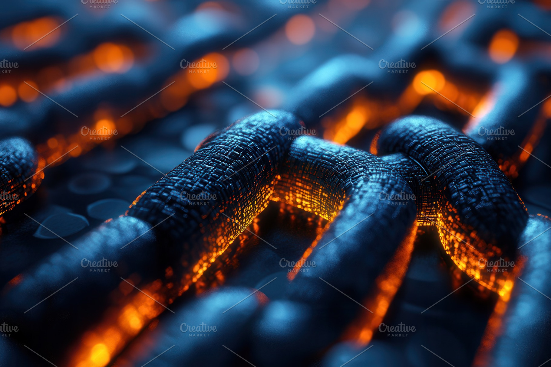 Abstract visualization of glowing ch, a Photo by Tanuart
