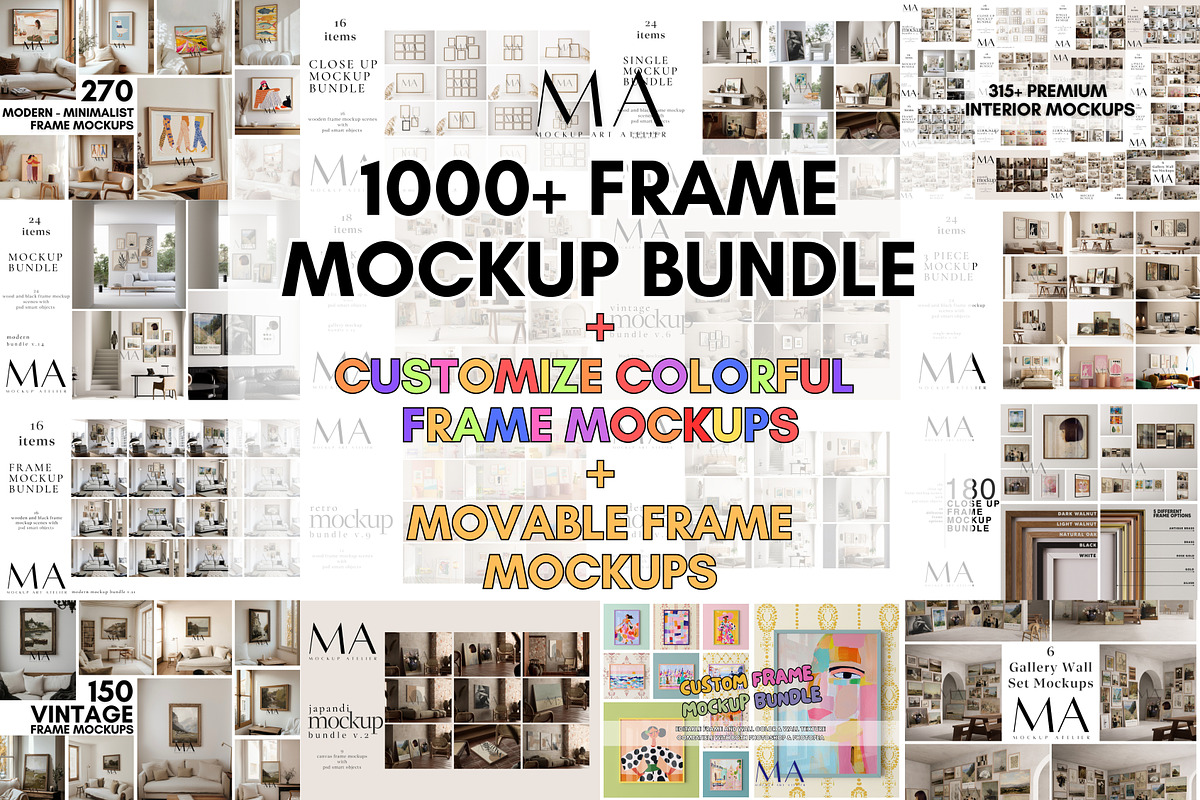 Mega Interior Frame Mockup Pack, a Household Mockup by Mockup Art Atelier (Photo 1 of 60)