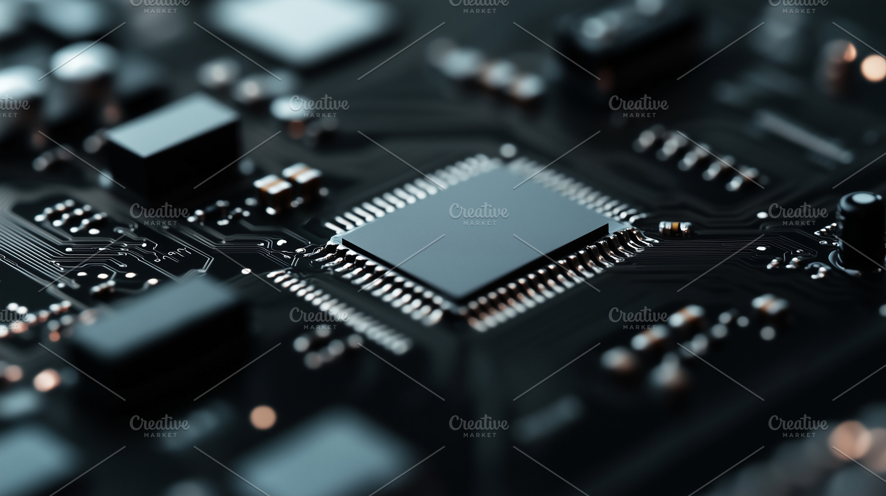 Microprocessor chip mounted on, a Technology Photo by MistyDay