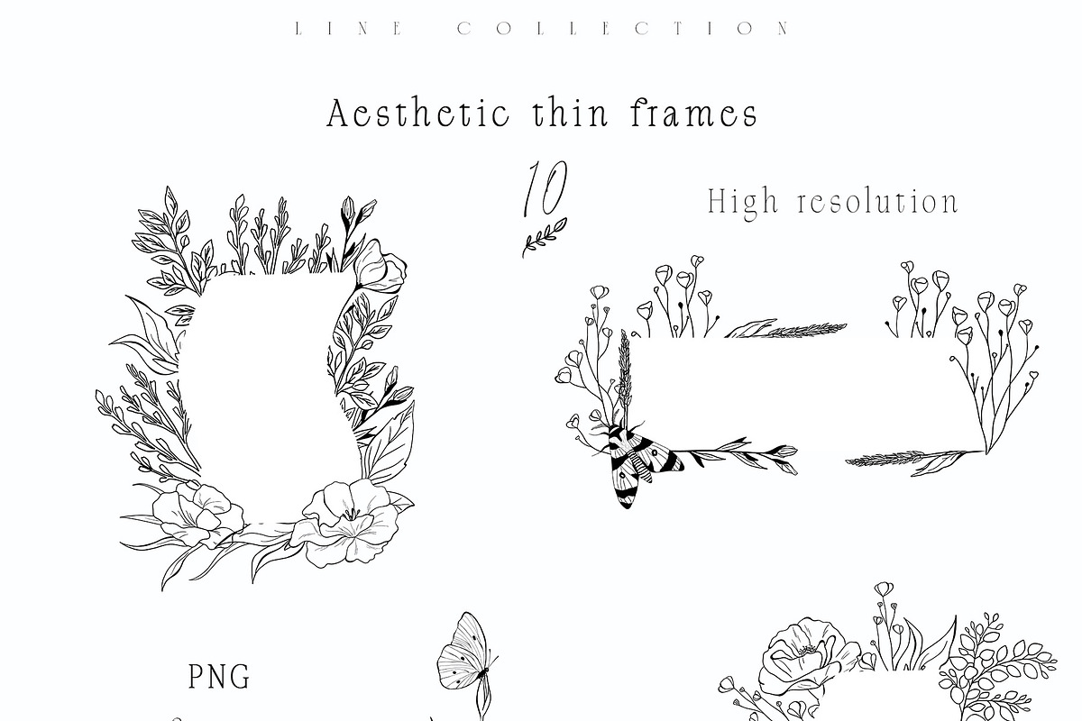 Meadow Wildflower Line Art Bundle, a Decorative Illustration by Sunshine Art (Photo 2 of 18)