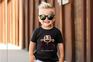 Cute Cartoon Dracula. TShirt Sticker