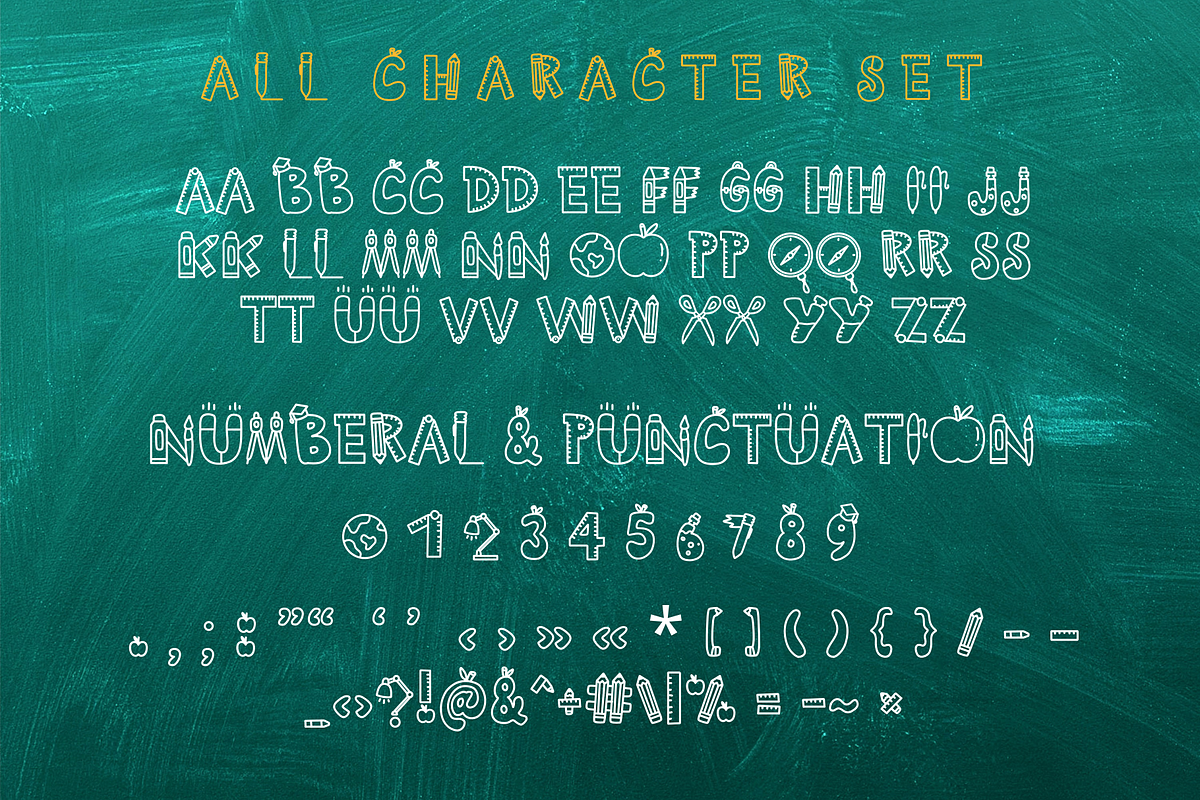 Back To School is a decorative font, a Handwritten Font by Brown Cupple (Photo 7 of 8)