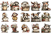 Quirky Peeking Spring Animals Clipar, an Illustration by OK Design (Thumbnail 3 of 6)