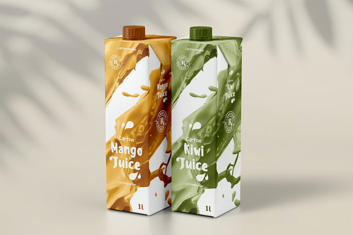 Juice Carton Mock-up, a Packaging Mockup by zippypixelstudio (Photo 8 of 14)