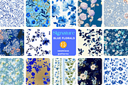 Chinoiserie Blue Floral Patterns, a Pattern Graphic by Ninterints (Thumbnail 1 of 18)