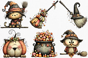Whimsical Halloween Clipart, an Illustration by Canvas Craft (Thumbnail 2 of 8)