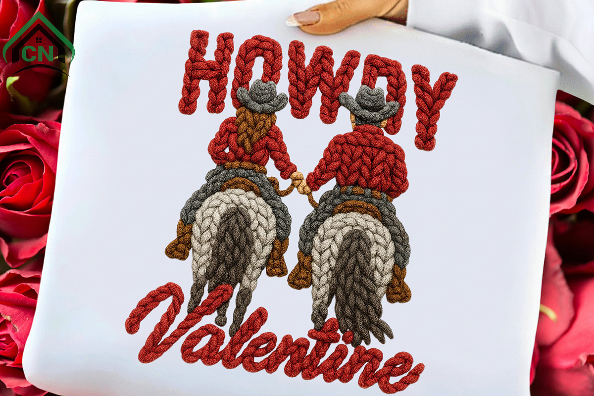 Yarn Crochet Howdy Valentine PNG, an Illustration by Craft Nest (Photo 1 of 7)