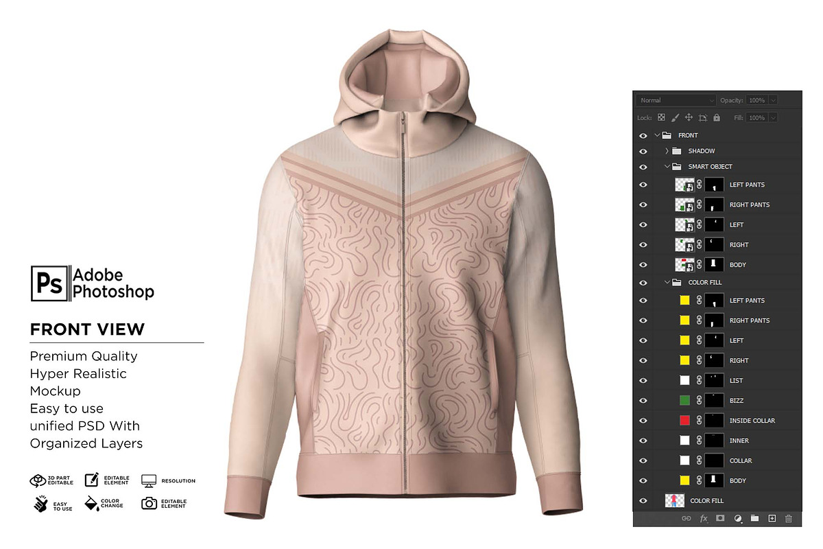 Drafting Mens Zip Up Hoodie Mockup, a Hoody Mockup by Nanggroe Scripting (Photo 6 of 9)